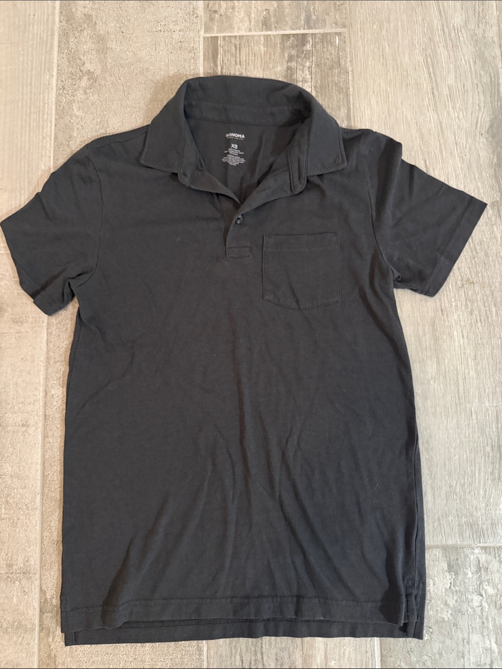 Men's Black Polo with Chest Pocket by Sonoma